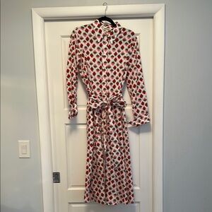 Boden Strawberry Print Shirt Dress US 12